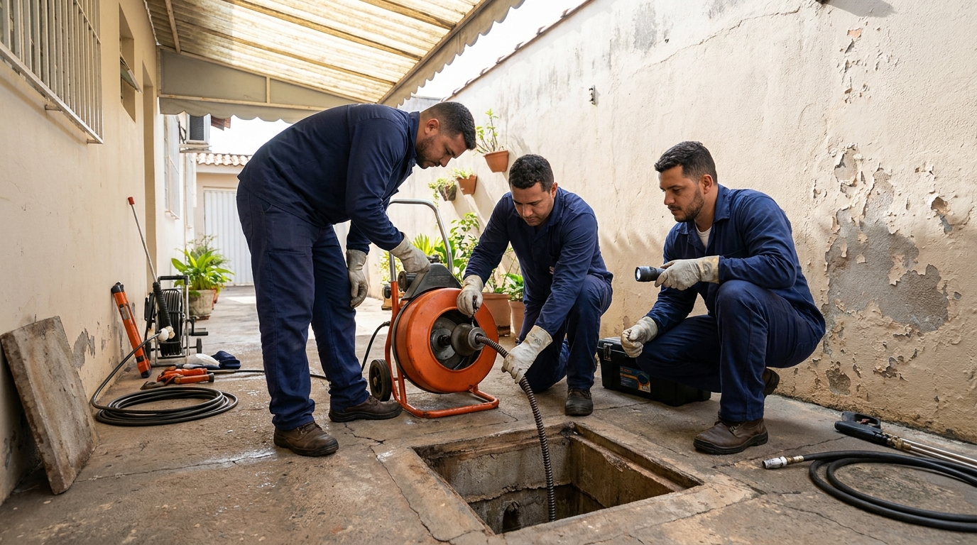 Desentupimento de esgoto com hidrojateamento em Novo Hamburgo‑RS